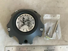 American Outlaw Wheels Flat Black Wheel Rim Hub 5 Lug Cover Center Cap BC-865