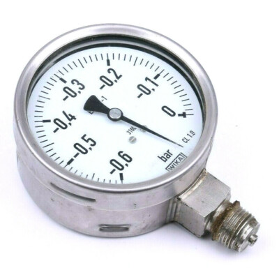 Wika Manometer 232.50 Ø 100 mm Anschluss 3/4'' senkrecht -0,6...1 bar Edelstahl