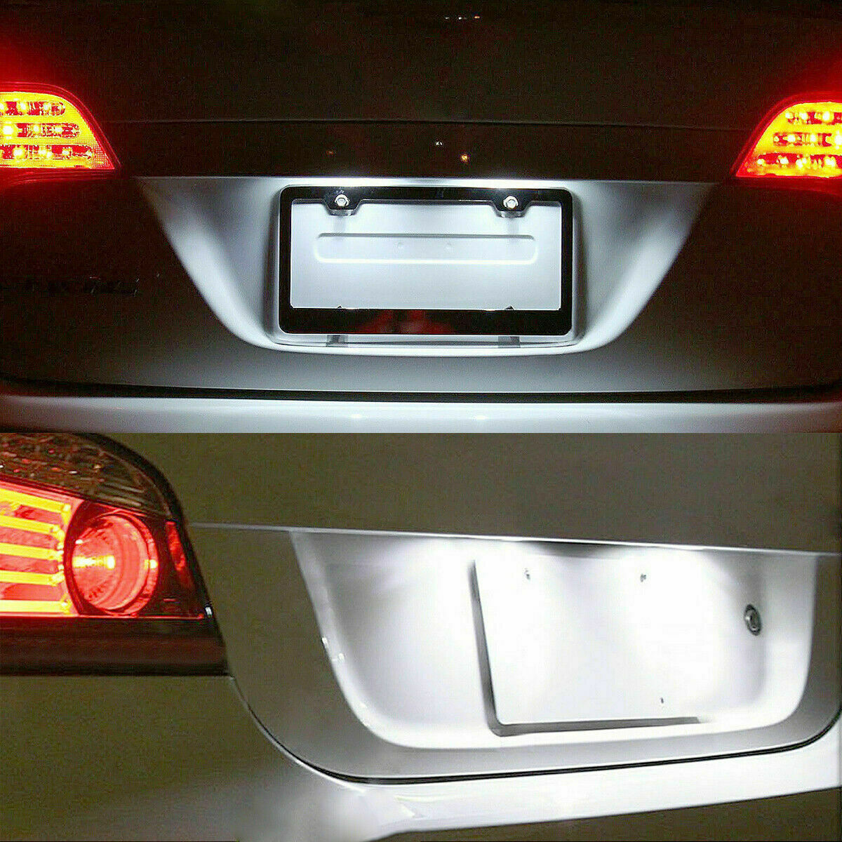 2x Universal Chrome 6 LED License Plate Tag Light Lamp For Truck SUV Trailer Van - Foto 3