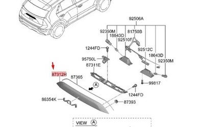 Kia Niro MK2 Heckklappe oben Garnitur 87311AT000 NEU ORIGINAL