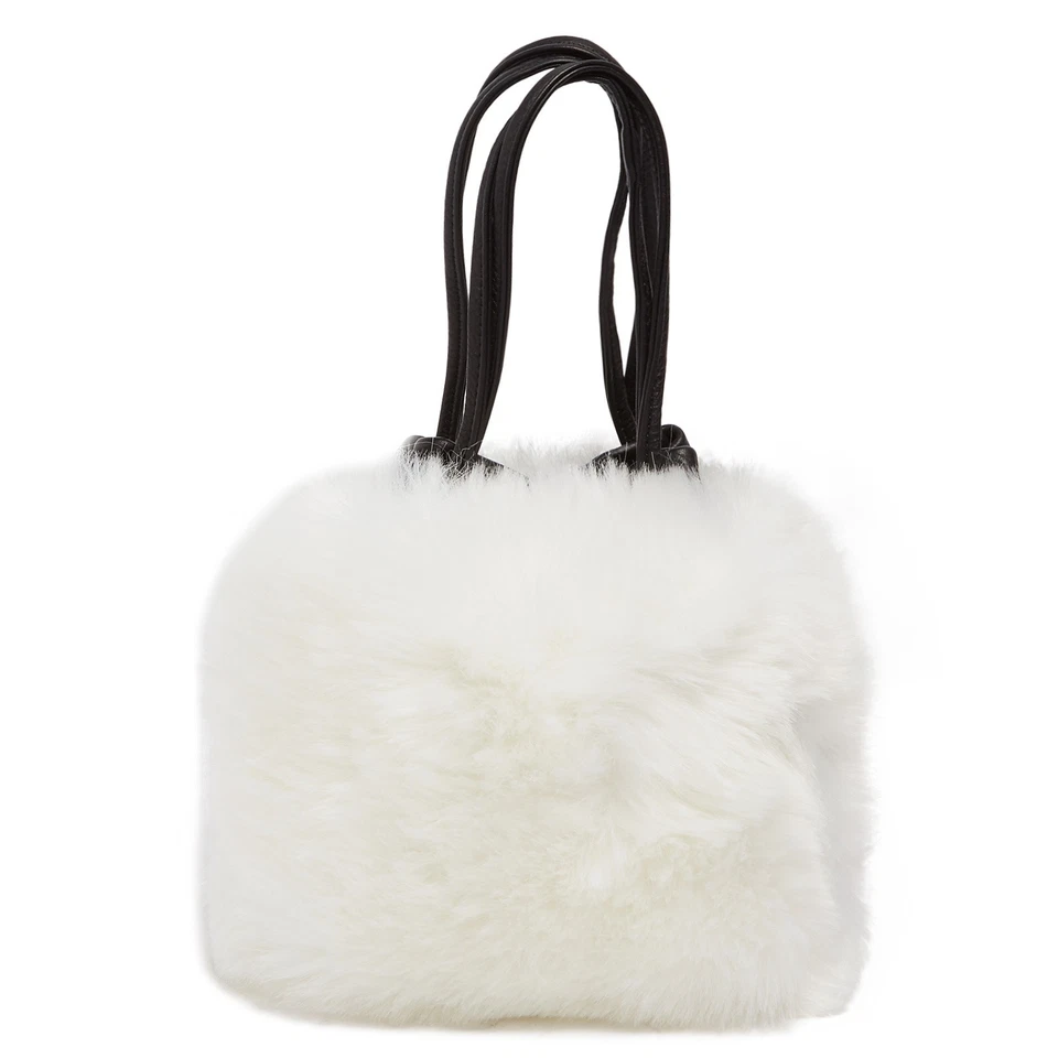 Tosca Blu White Small Faux Fur Bucket Bag - Image 3 of 4