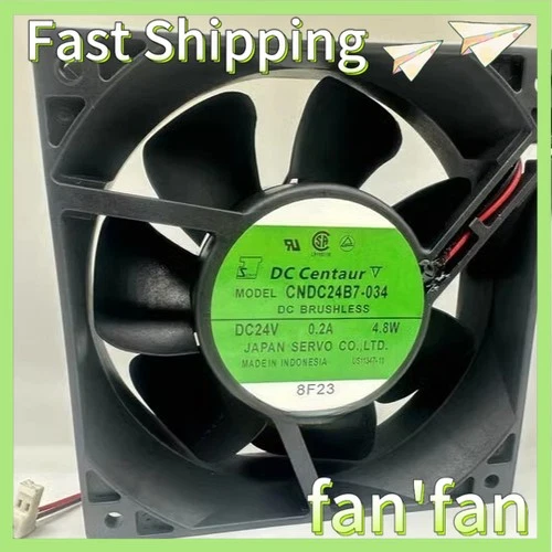 1X CNDC24B7-034 fan DC24V 0.2A 4.8W 12038 120*38MM 2 wire SERVO Fan