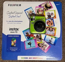 NEW Fujifilm Instax Mini 70 Instant Film Camera Bundle KIWI GREEN + RAINBOW FILM