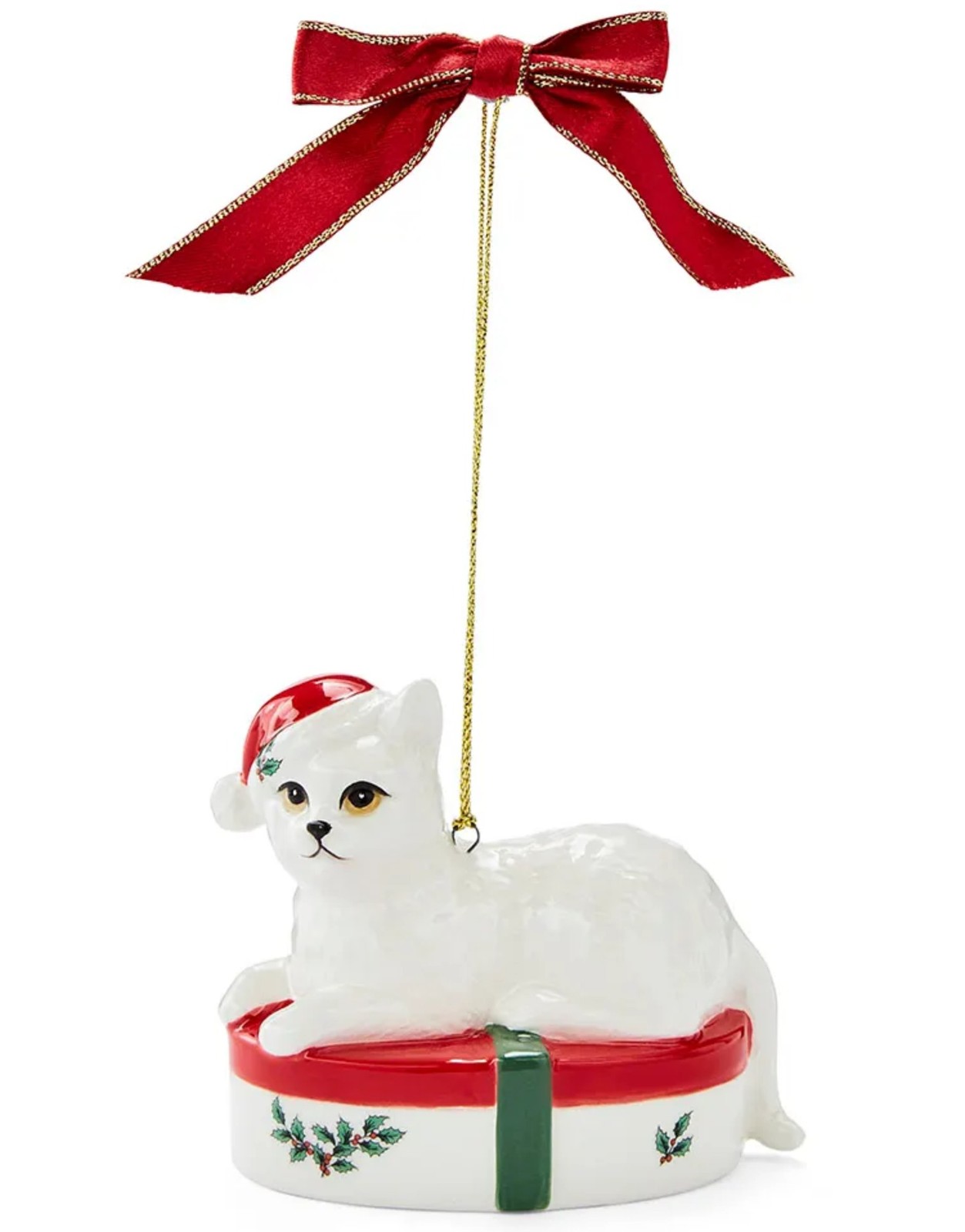 Spode Christmas Tree Kitten with Giftbox Ornament
