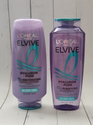 (Set of 2) L'Oreal Paris Hyaluron + Purifying Shampoo & Conditioner, 12.6 oz