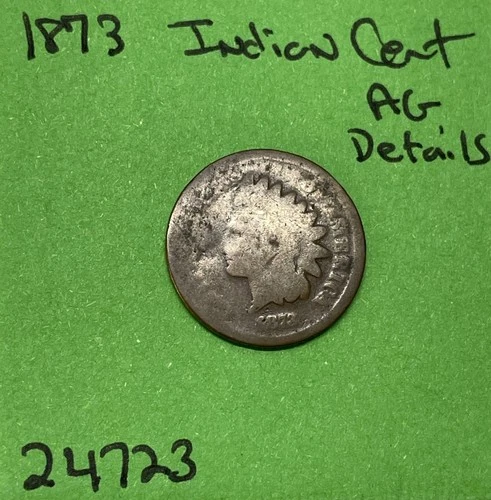 1873 Indian Head Cent / Penny 1c About Good Details