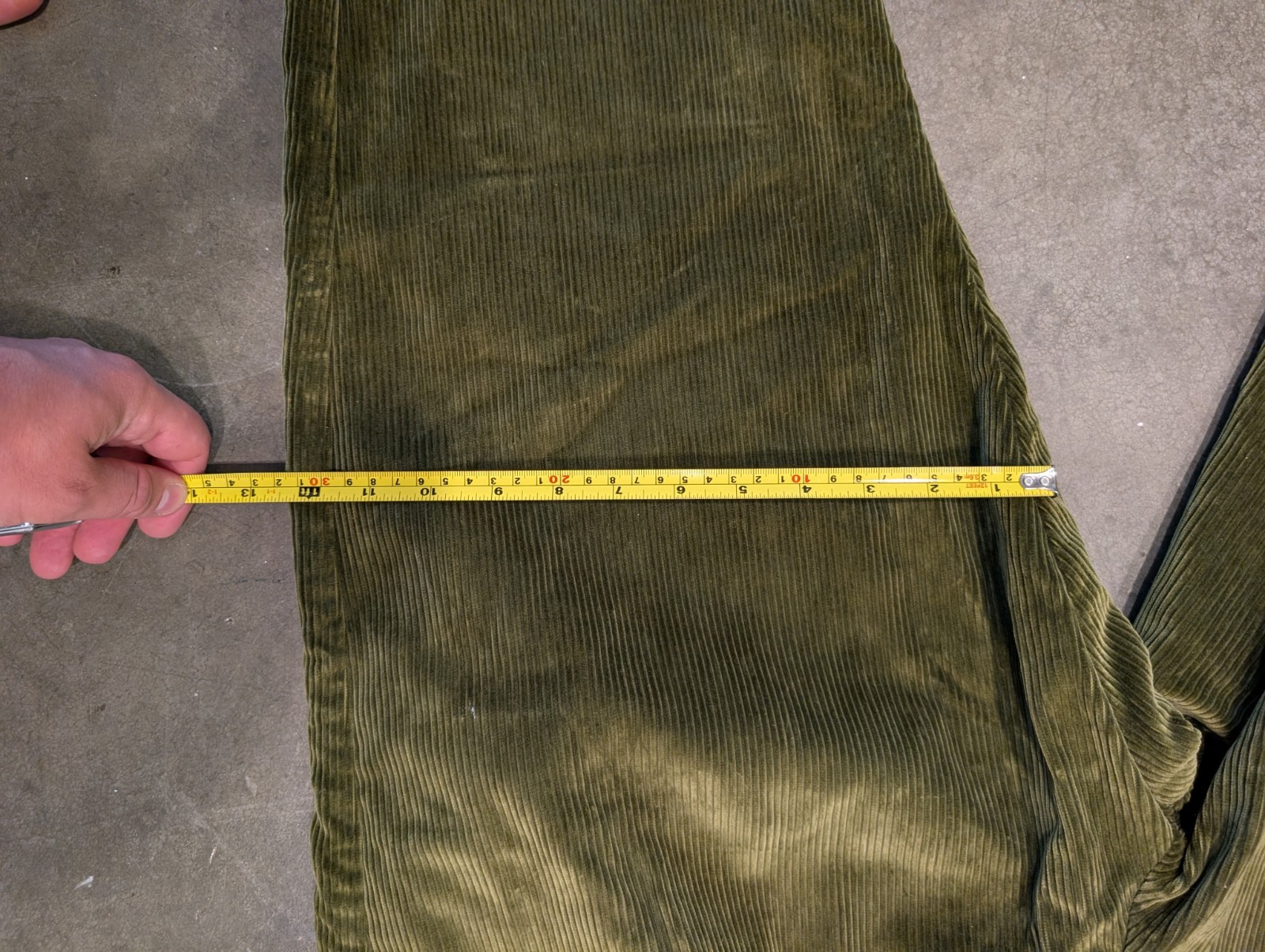 House of St. Clair Corktown Pleat Trouser Pants Mouse Cord Green Velvet 36 Size
