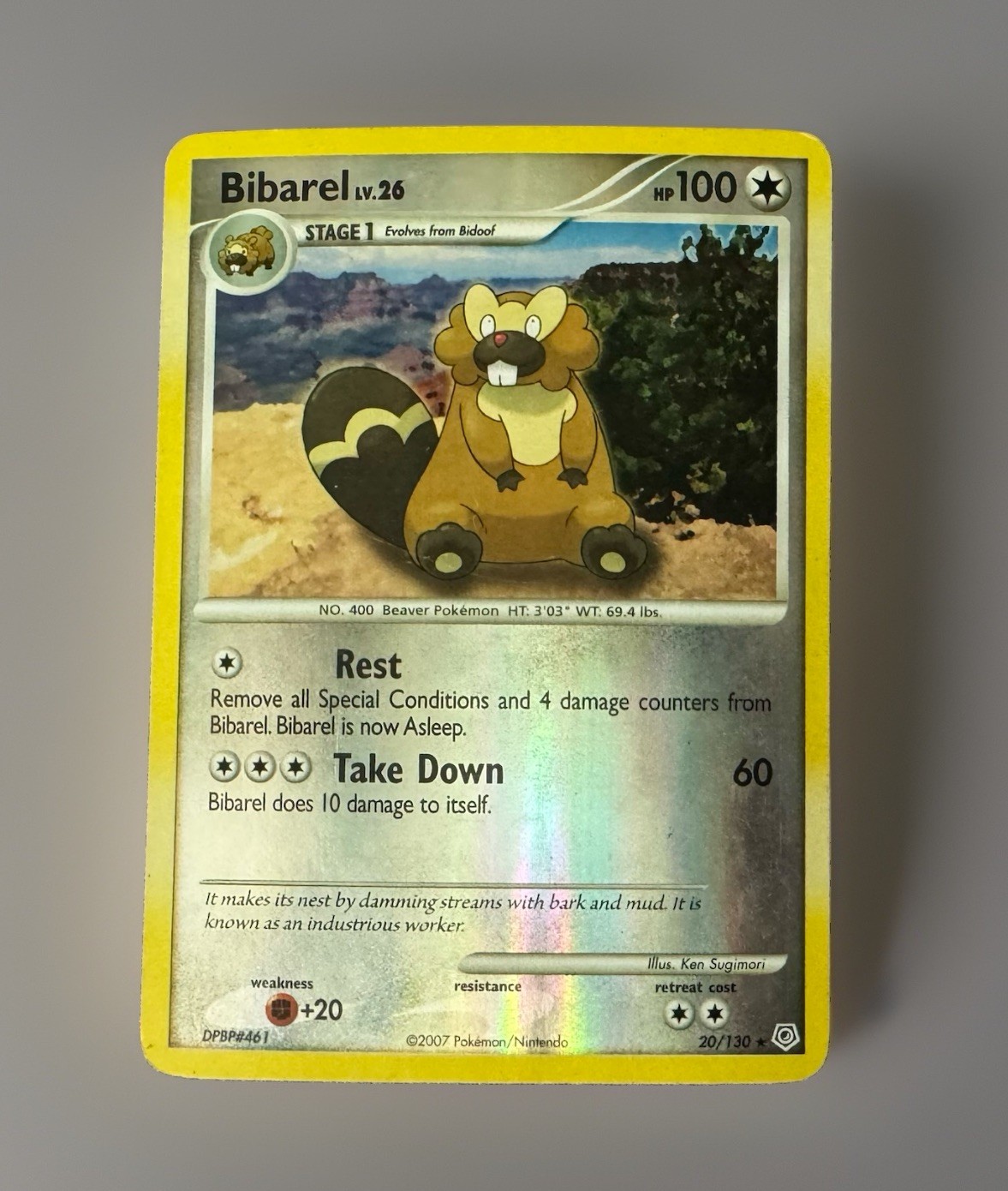 Bibarel 20/130 Diamond and Pearl Reverse Holo LP-MP Pokemon Card TCG