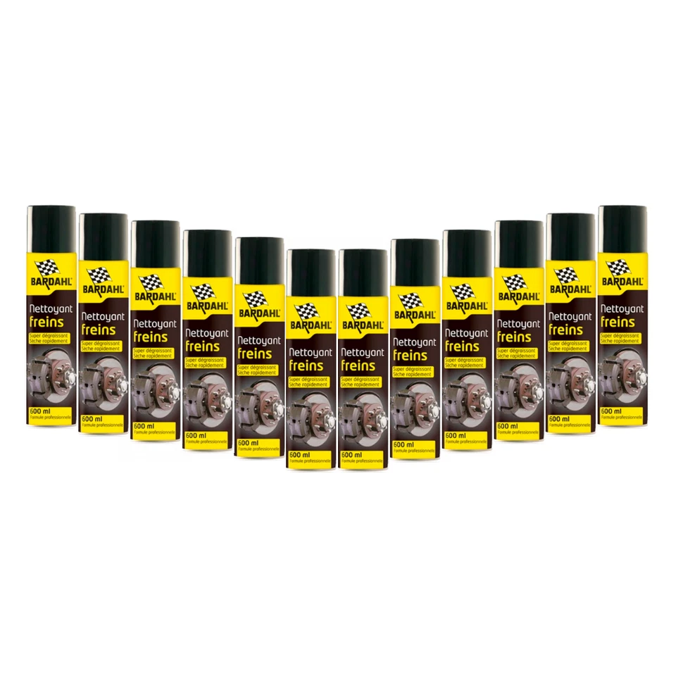 BARDAHL LOT 12 BOMBES Dégraissant Nettoyant Freins Ultra Puissant 600mL
