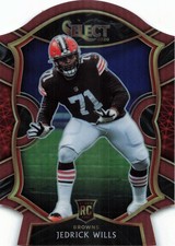 2020 Panini Select - Concourse Jedrick Wills #90 Red Prizm Die-Cut (RC)