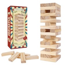 Gothink Tumble Tower Game For Kids And Adults 54Pcs Wooden Board Stacking Game