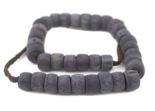 Grey Cylindrical Bone Beads 18mm Nepal Cylinder Large Hole 28 Inch Strand