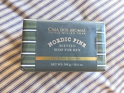 Casa Dos Aromas Triple-Milled Soap Nordic Pine Scented 10.5 Oz Bar For Men