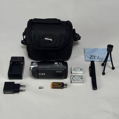 Sony Handycam HDR-CX405 Camcorder Black Case 2 Batteries 32gb SD Tripod Charger