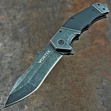 VORTEK SPROCKET Heavy Duty Black G10 Ball Bearing Flipper Folding Pocket Knife