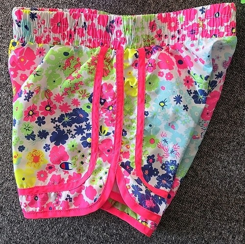 Champion 6x Floral Neon Shorts For Kids Active Running Breathable Liner - Picture 5 of 6
