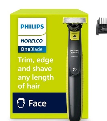 Philips Norelco OneBlade 360 Face Shaver Rechargeable Waterproof Comb Black