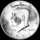 2001 P Kennedy Half Dollar Clad US Coin "Average Circulation"