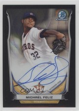 2014 Bowman Chrome Prospect Black Wave Refractor 48/50 Michael Feliz Auto z5i