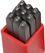 Edward Tools Steel Number Stamps 3mm - Harden - 0 to 9 - for Marking Wood
