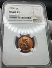 1958 P Lincoln Wheat Penny 1C NGC MS65 RD