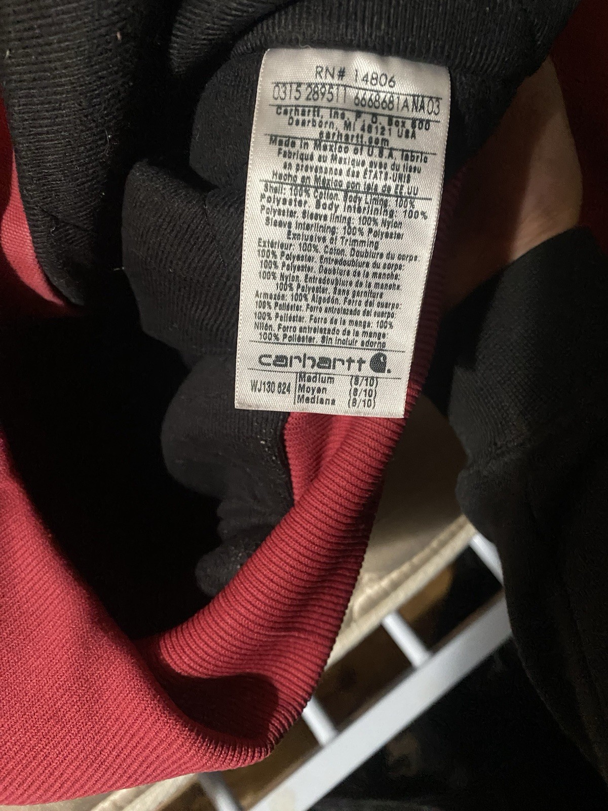 Carhartt Jacket Womens Medium Pink Red Duck Canvas Quilted Lined WJ130 Chore image 5