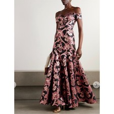 ETRO Milano Bardot off the shoulder Metallic Gown NWOT $6,990 Size IT 44 | US 8
