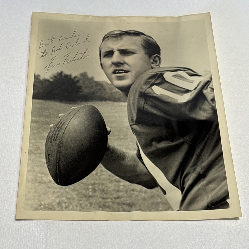 RARE & VINTAGE B&W Fran Tarkenton Autographed 8x10 Photo HOF