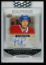 2019-20 Upper Deck Clear Cut Embedded Endorsements Ryan Poehling Rookie Auto
