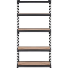 Black Metal 5-Tier Shelving 30x12x60 2000lb Storage Rack Adjustable