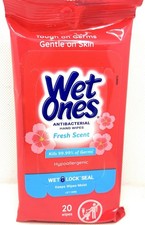 Wet Ones Antibacterial Fresh Scent Hand Wipes - 20 Count Pack of 10 
