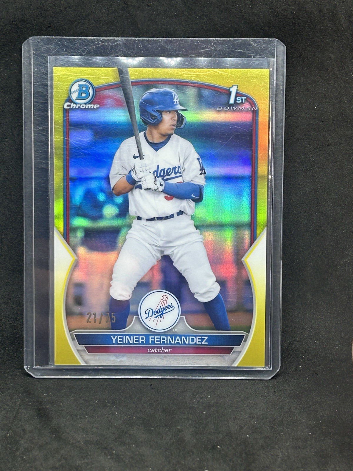 2023 Bowman Chrome Prospects Yellow Refractor /75 Yeiner Fernandez #BCP-138 B6
