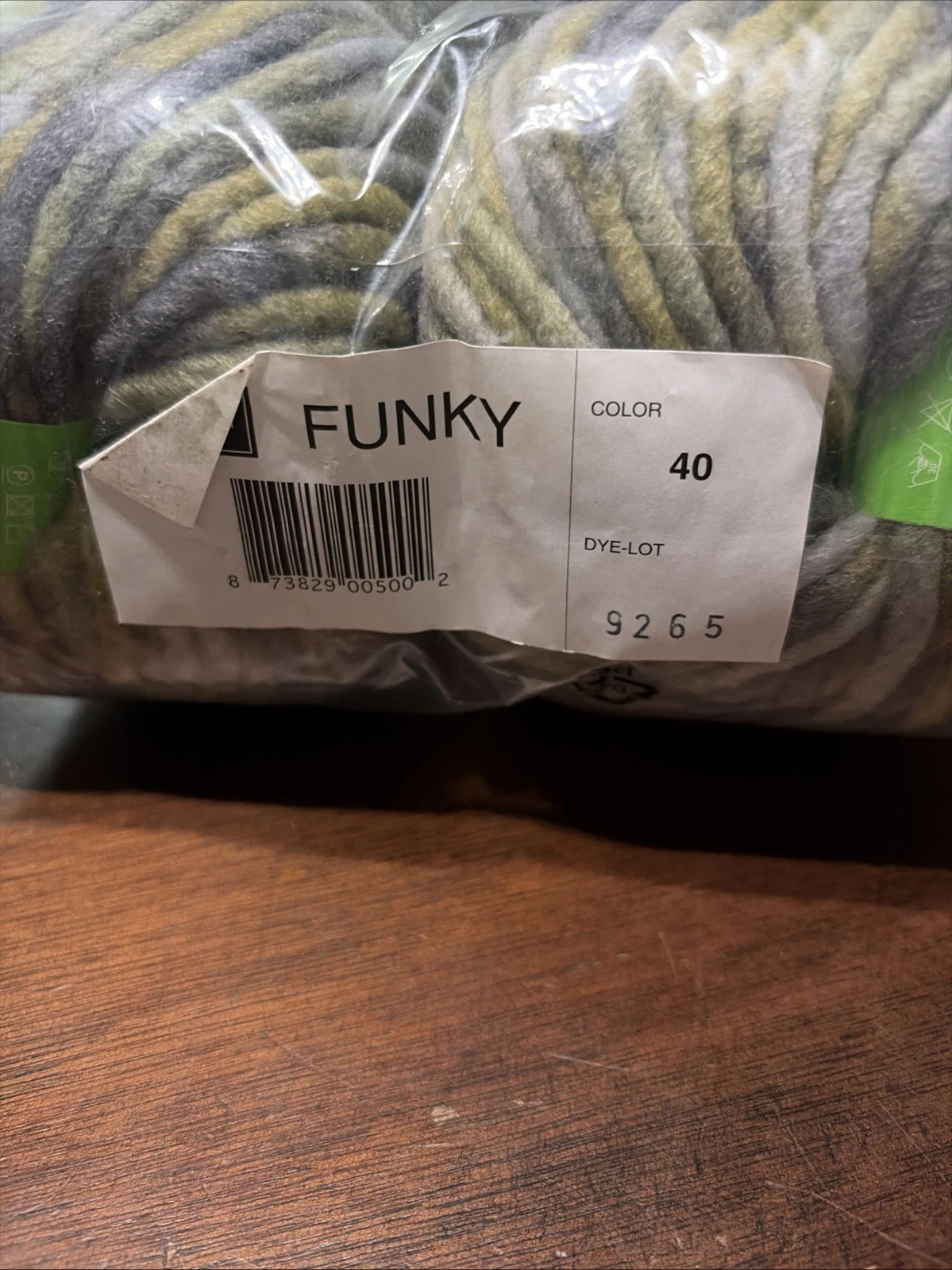 Lot of 12 balls of Olive Grey Charcoal Multi FUNKY Chunky knitting yarn #40 - product detail image 5