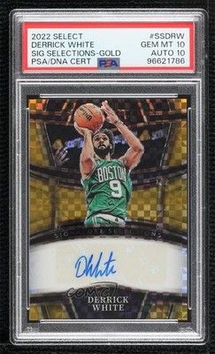 2022 Select Signature Selections Gold Prizm 9/10 Derrick White PSA 10 Auto 14mf