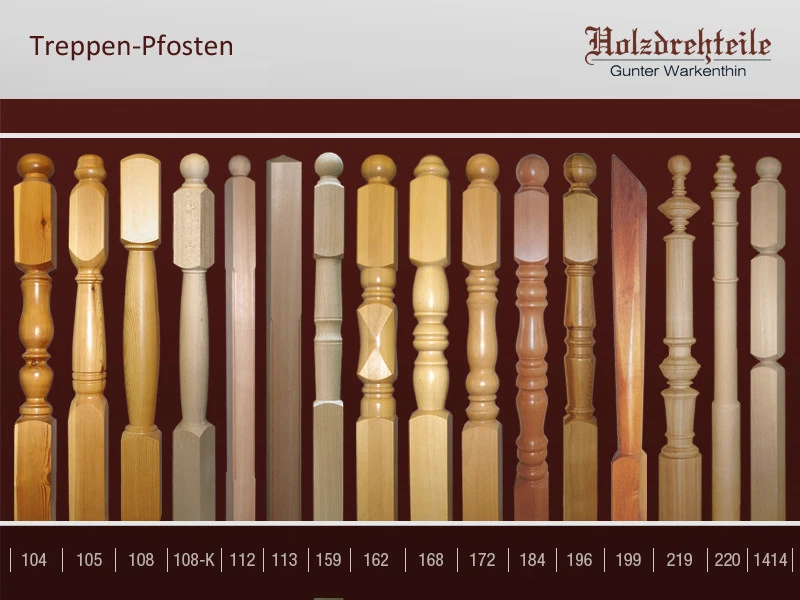 HOLZDREHTEILE GUNTER WARKENTHIN Holzpfosten Geländer Holztreppen Pfosten Massivholzpfosten Holztreppen T120