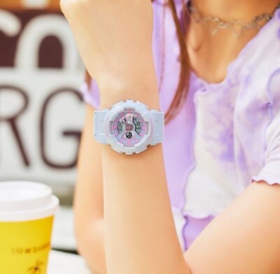 Casio Baby-G Futuristic Holographic Light Blue Resin Band