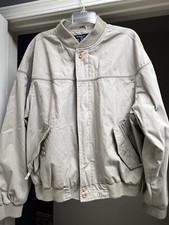 The Original La Paz by Catalina Beige Bomber Jacket Size L 