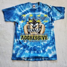 Vintage Looney Tunes T-Shirt Tie Dye Taz Warner Bros 2001 Freeze Size Large
