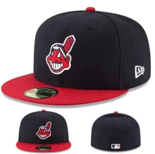 NEW 2025 Cleveland Indians Caps Full Closed Flat Fitted Men's Baseball Cap Hats
