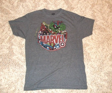 Camiseta Marvel Heroes Super Heroes Talla Grande Gris