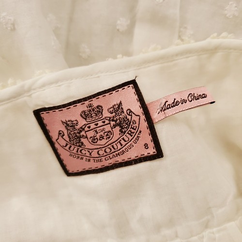 Neu mit Etikett Vintage Y2K Juicy Couture Babydoll-Kleid weiß überbackene Spitze US 8 - Bild 6 von 6