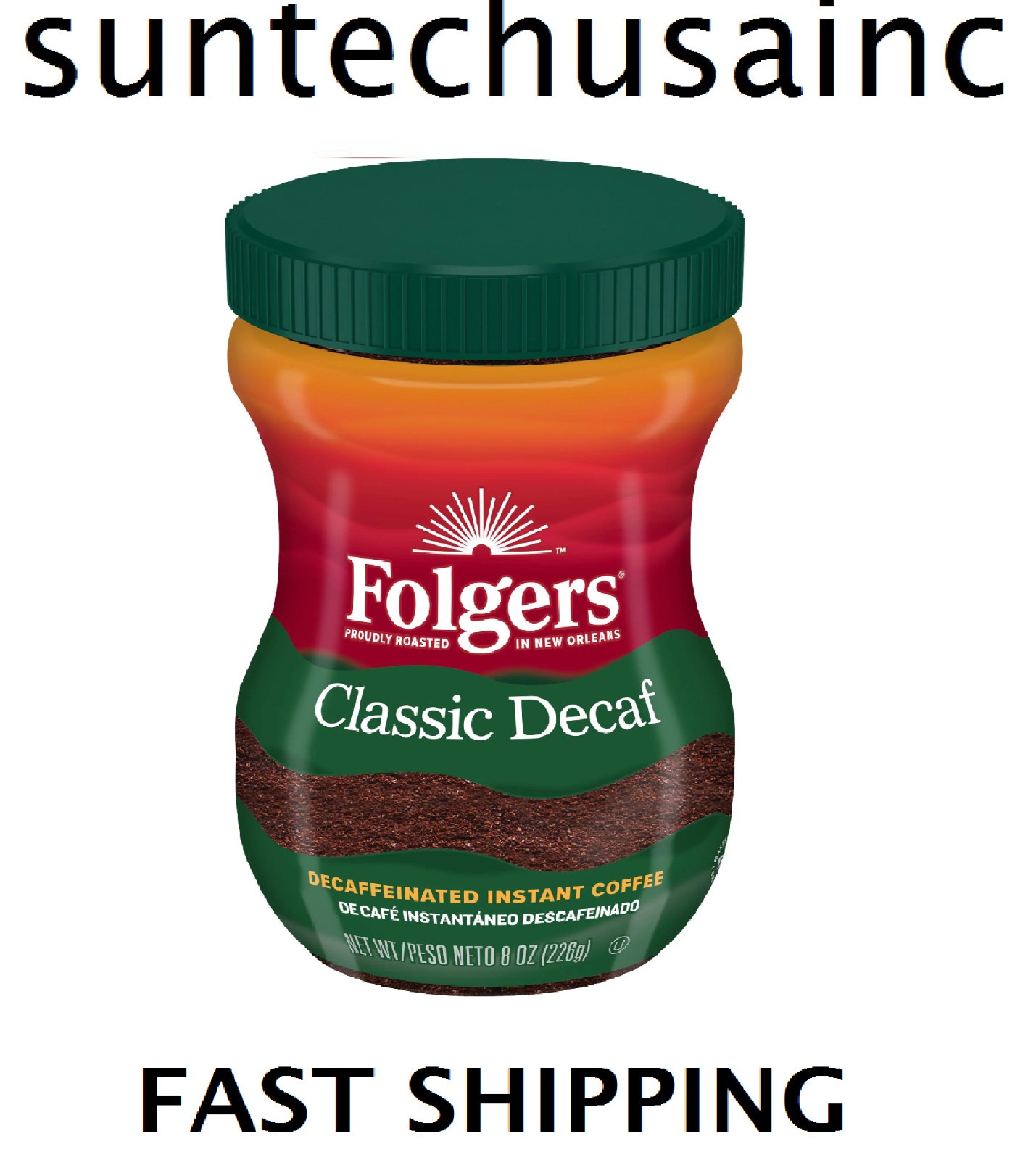 Folgers Classic Decaf Decaffeinated Instant Coffee Crystals, 8 Ounces