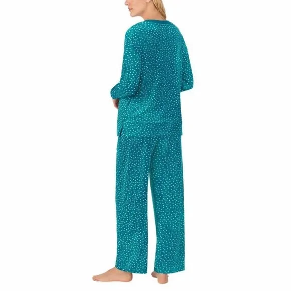 Conjunto de ropa de dormir de 2 piezas Nautica para mujer sedoso elástico polar azul turquesa grande L Foto 3 de 3