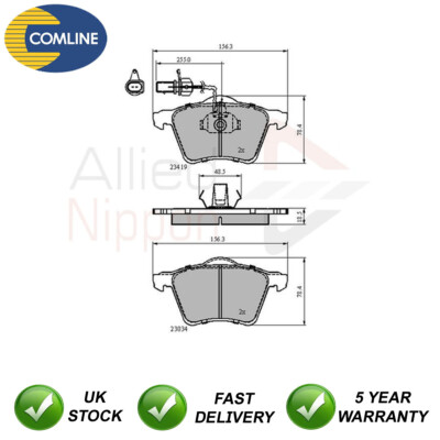 Brake Pads Set Front Allied Nippon Fits Transporter Sharan Galaxy Alhambra