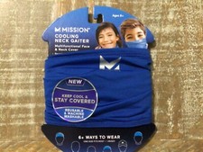 Mission Cooling Neck Gaiter Ages 8 Multifunctional Face Neck Cover Blue - NIP