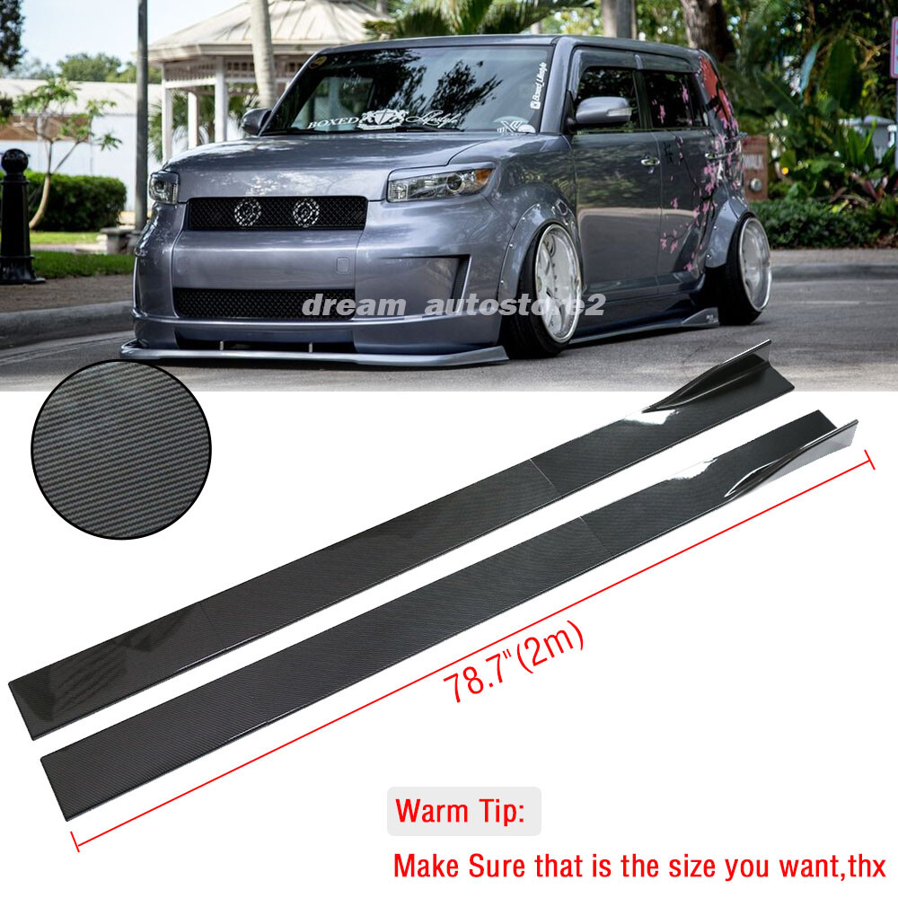 78.7'' Carbon Fiber Side Skirt Extension Rocker Panel Lip For
