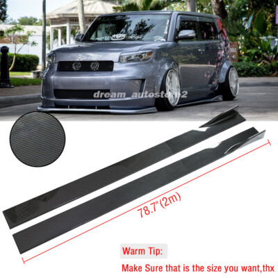 78.7'' Carbon Fiber Side Skirt Extension Rocker Panel Lip For