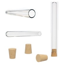 16x150mm Glass Test Tubes with Cork Stoppers, 23ml, Karter Sci Case of 1000