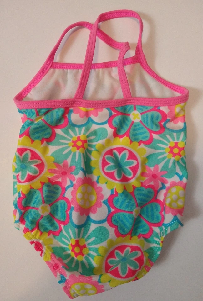 Traje de baño floral de una pieza para bebé niña 6-9M Foto 2 de 3