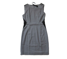 NWT Elie Tahari Estelle Pumice Gray Colorblock Stretch Wool Dress 10 $368